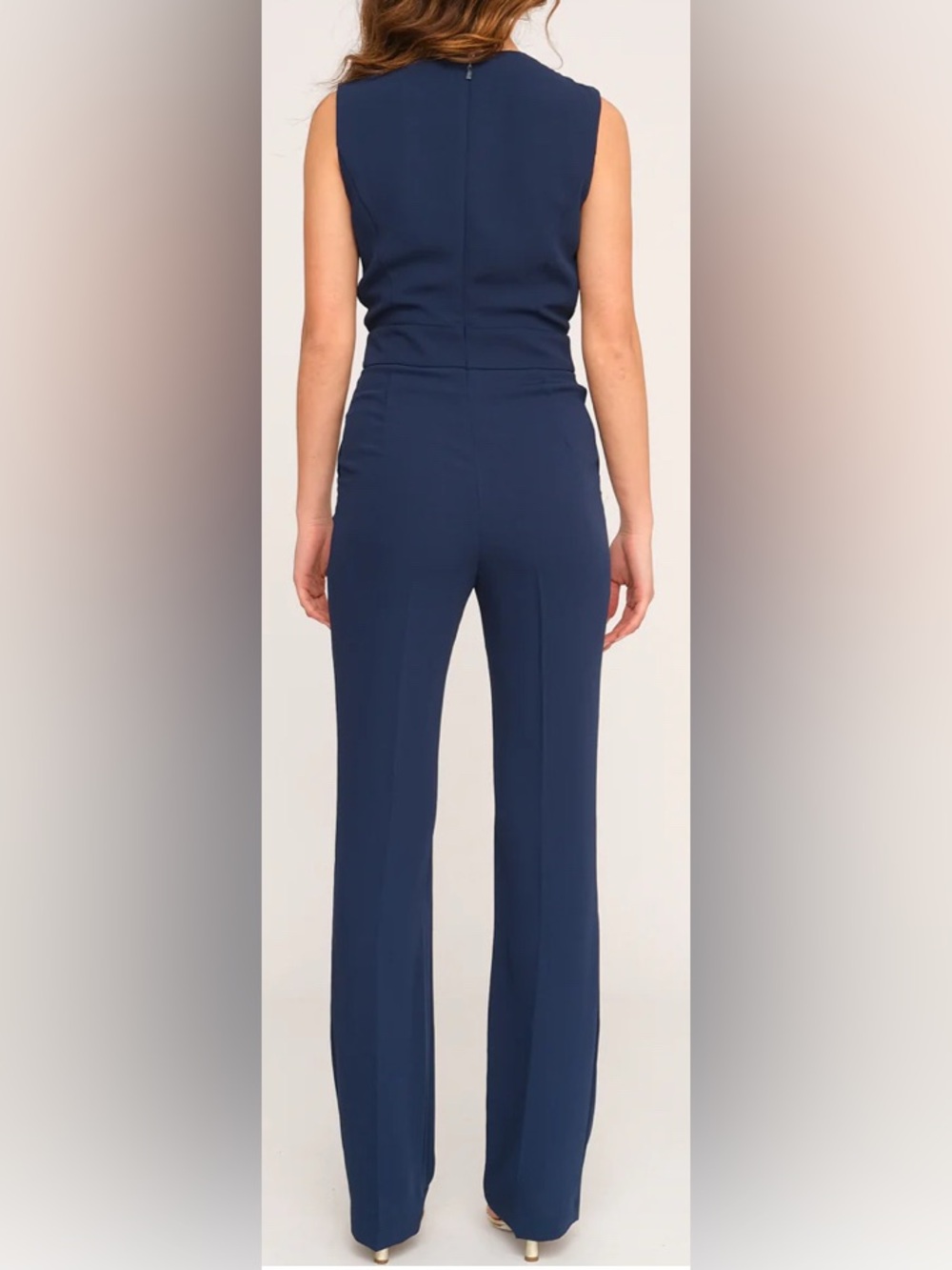 Guess by Marciano -NEW -Sleeveless Navy Jumpsuit featuring unique gold hardware - Picture 3 of 14